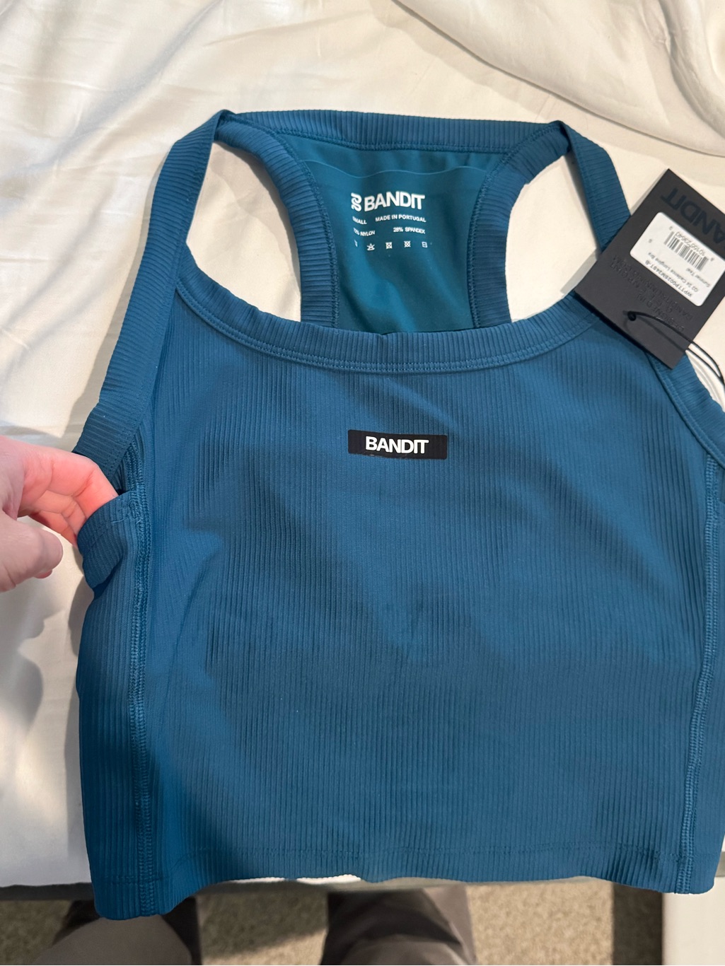 Bandit Running Built In Bra Teal Race Top Women’s Small Nwt — image 6 of 8